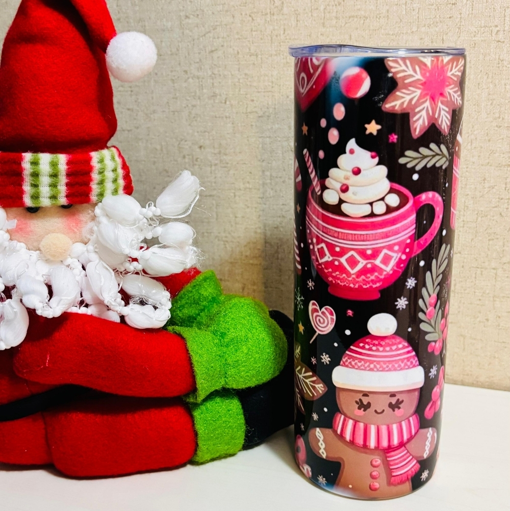 Festive Pink Holiday Tumbler